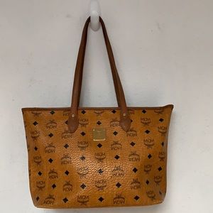MCM cognac visetos tote bag